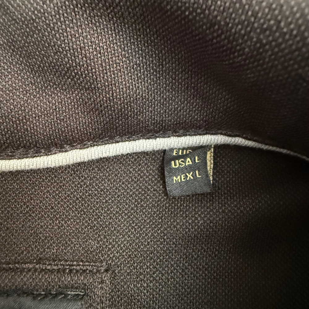 Porter & Ash Mens Quarter Zip Polo Shirt‎ L Brown Sandwashed Interlock Knit NWT - Picture 3 of 9